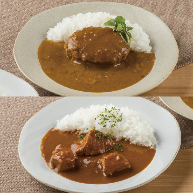 飛騨牛入りハンバーグカレー＆飛騨豚ポークカレー